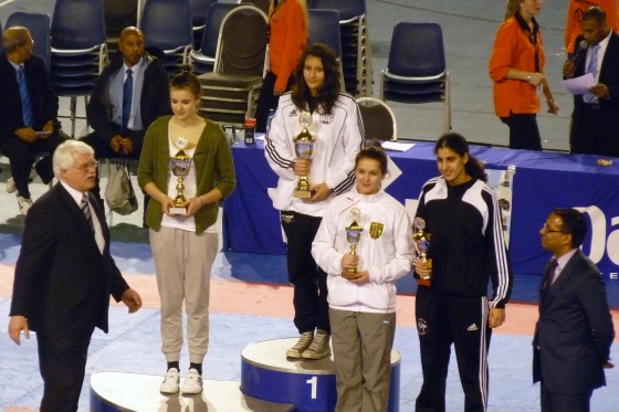 Siegerehrung Anna-Lena Kersten: Platz 2 bei den Dutch Open 2011 (Junior Female -68 kg)